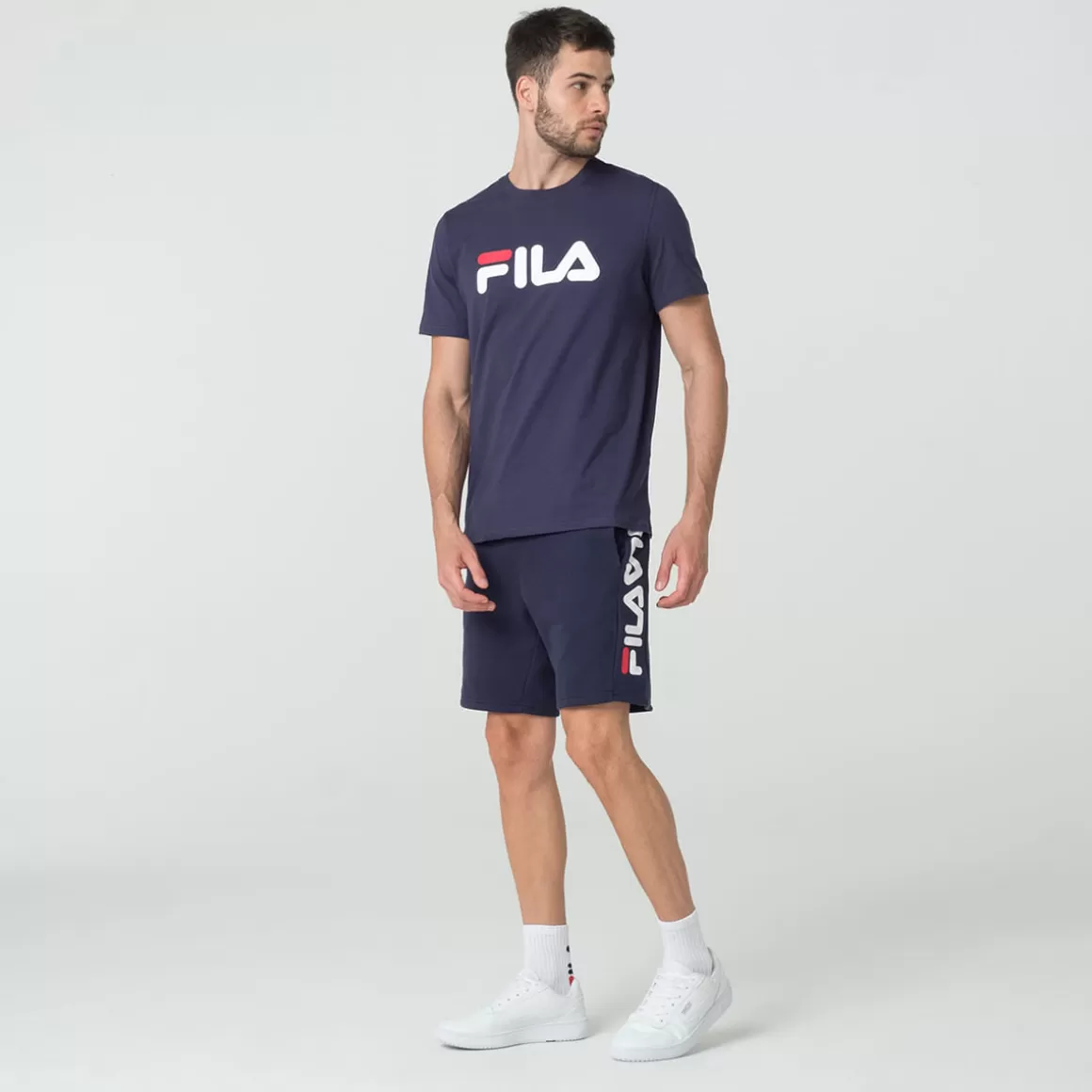 FILA Bermuda Casual Masculina Side Letter Marinho - * Bermudas