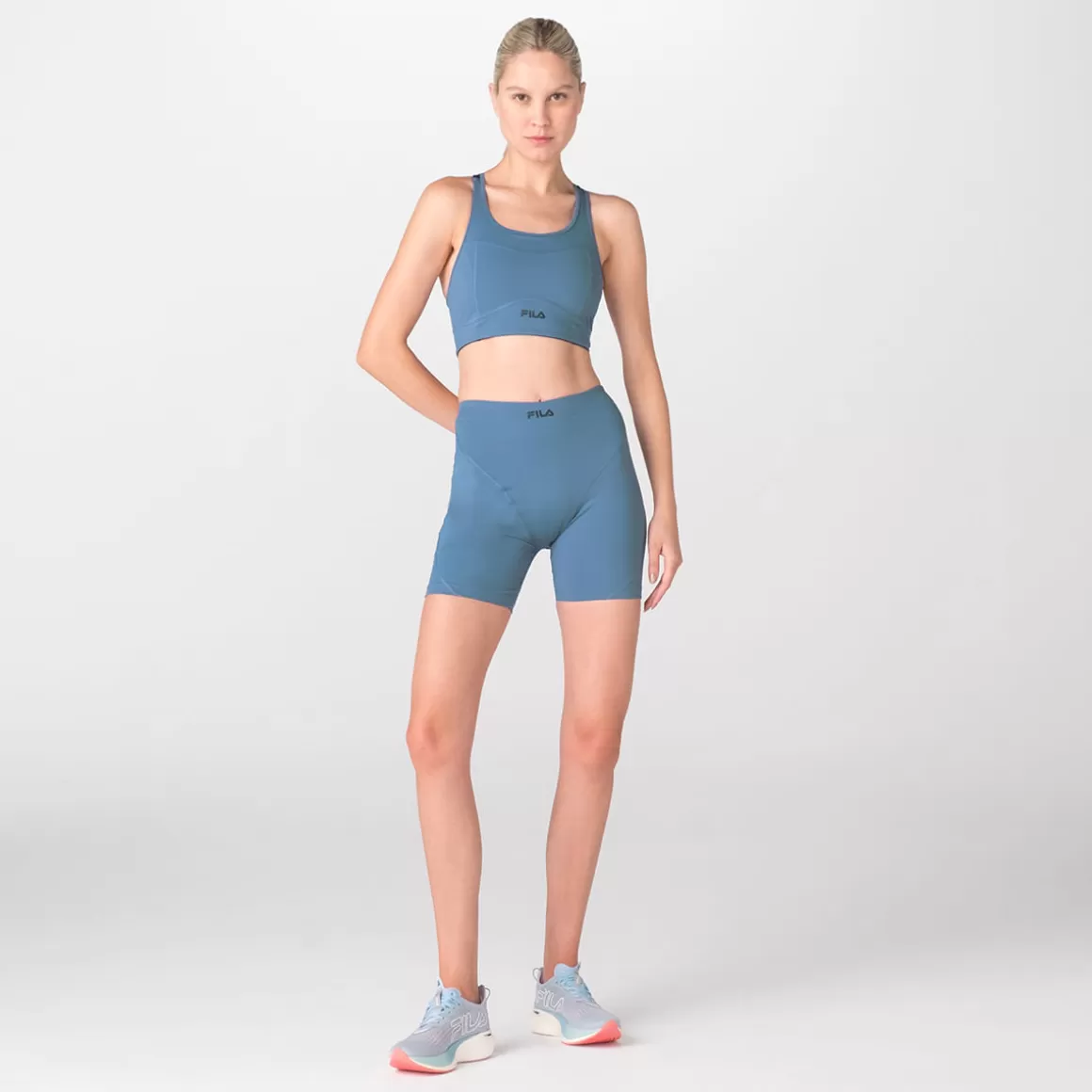 FILA Bermuda Esportiva Feminina Racer Run Azul - * Compressão | Roupas com Proteção UV