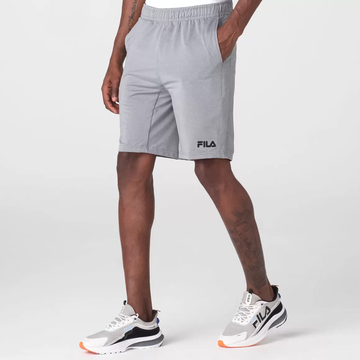FILA Bermuda Esportiva Masculina Sports Color 7,5 Cinza - * Academia e treino | Academia e treino