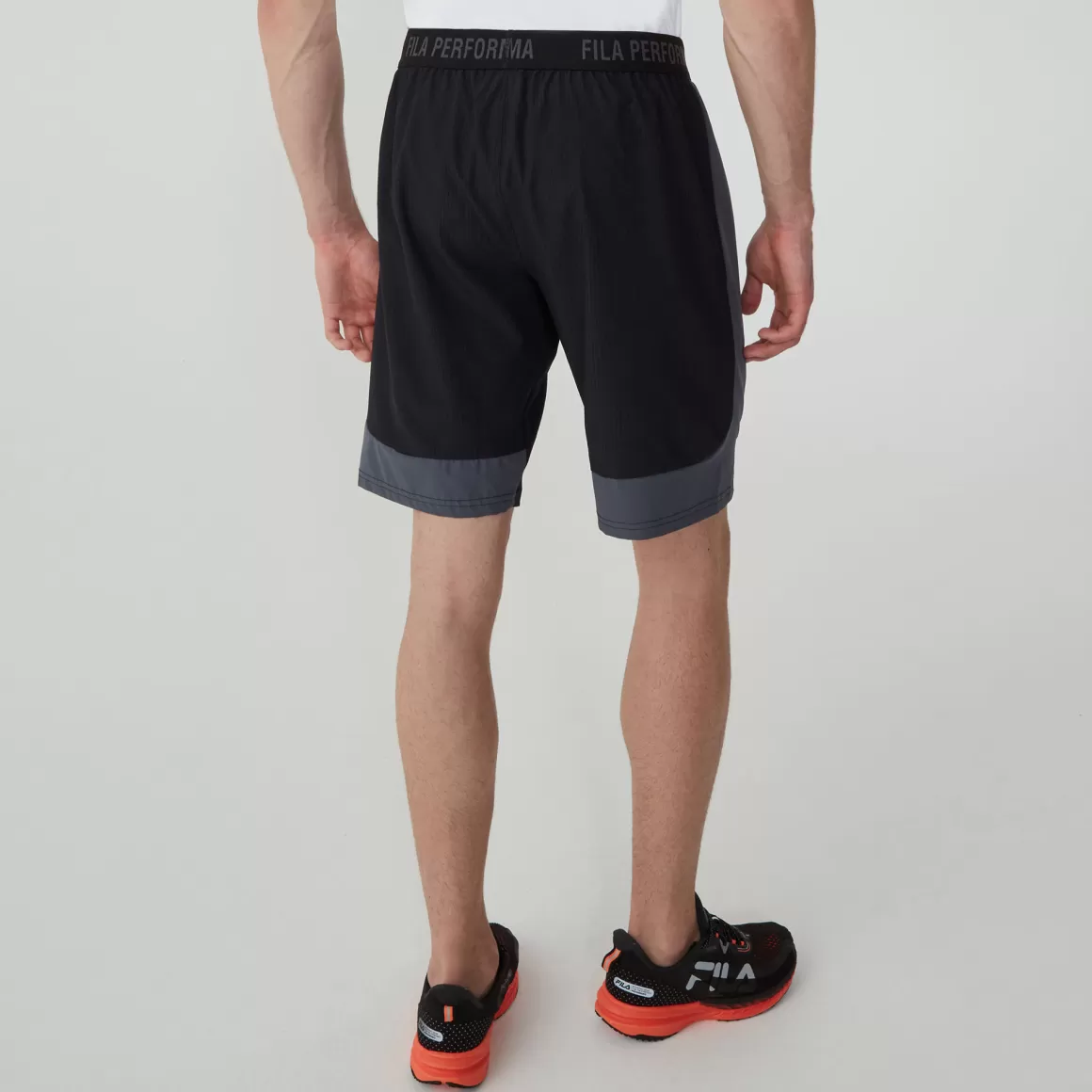 FILA Bermuda Esportiva Masculina Train - 9" Preta e Cinza - * Academia e treino | Academia e treino