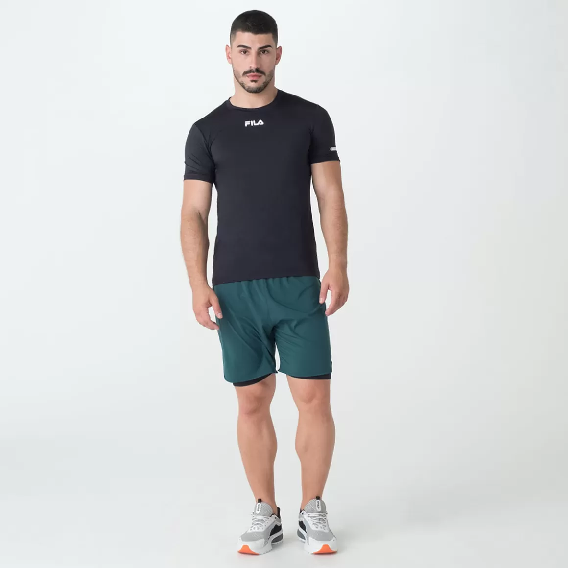 FILA Bermuda Performance Double 7 II Masculina - * Respirabilidade | Caminhada e corrida