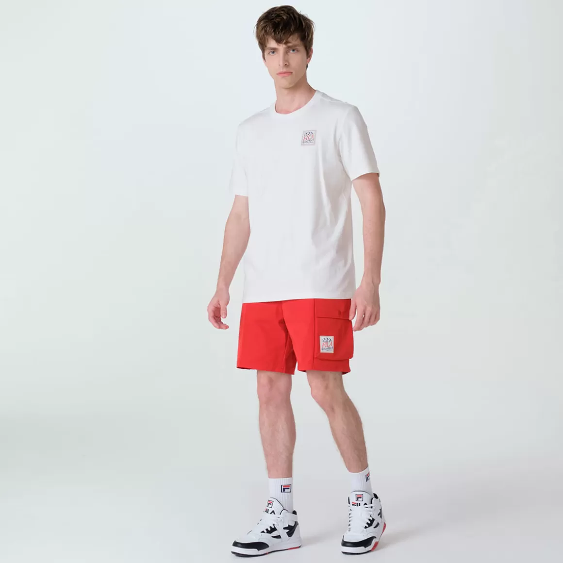 FILA Bermuda Masculina Henry Reflective Ripstop Vermelho - * Heritage | Bermudas