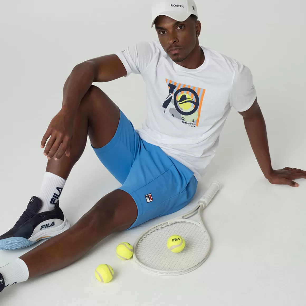 FILA Bermuda para Tenista Masculina Tennis Club Azul - * Respirabilidade | Tennis