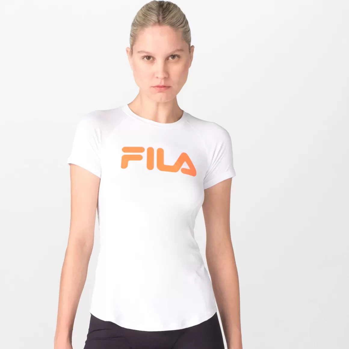 FILA Blusa Esportiva Feminina Racer Branca - * Controle de temperatura | Roupas com Proteção UV