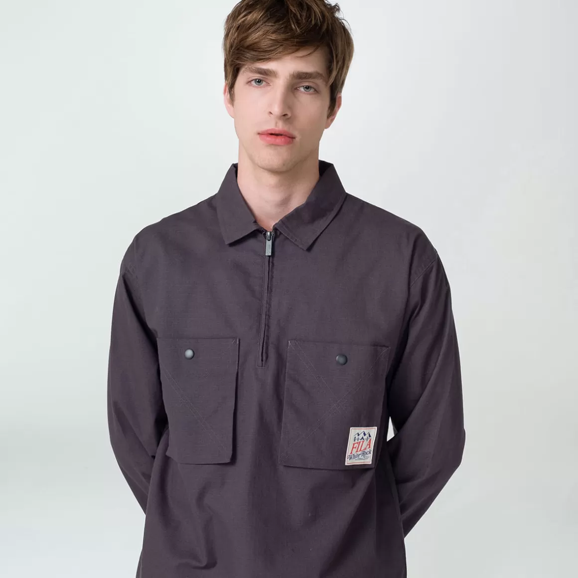 FILA Blusa Manga Longa Masculina Ken Ripstop 1/4 Zip Cinza - * Heritage | Camisetas e regatas
