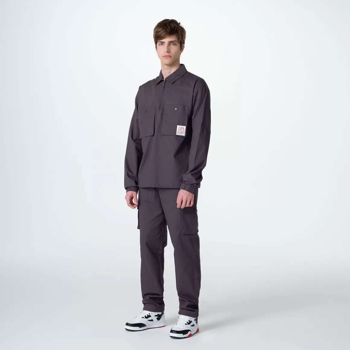 FILA Blusa Manga Longa Masculina Ken Ripstop 1/4 Zip Cinza - * Heritage | Camisetas e regatas