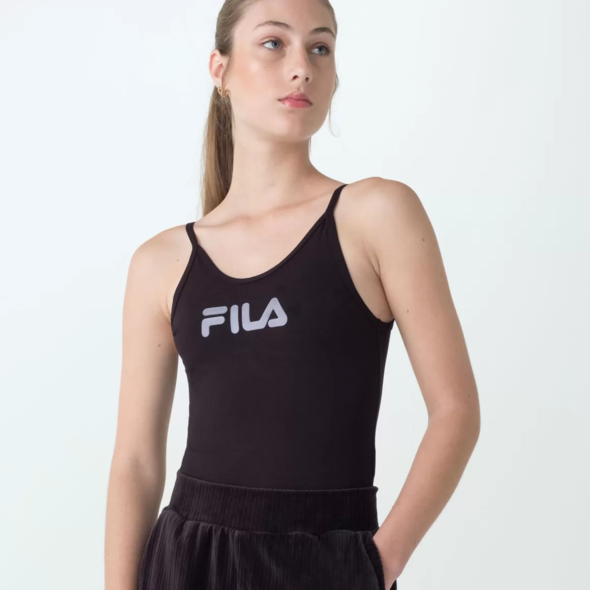 FILA Body Feminino Regata Letter II Preta - * Lifestyle | Maiôs e bodies