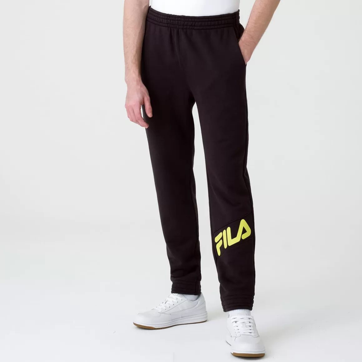 FILA Calça de Moletom Preta Masculina Color Block - * Lifestyle | Calças