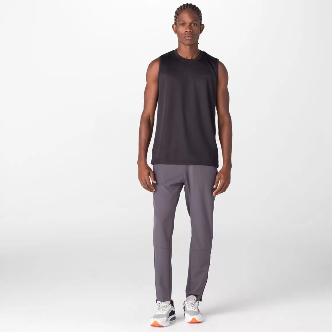 FILA Calça Esportiva Poliéster Masculina Slim Zip Cinza - * Academia e treino | Academia e treino