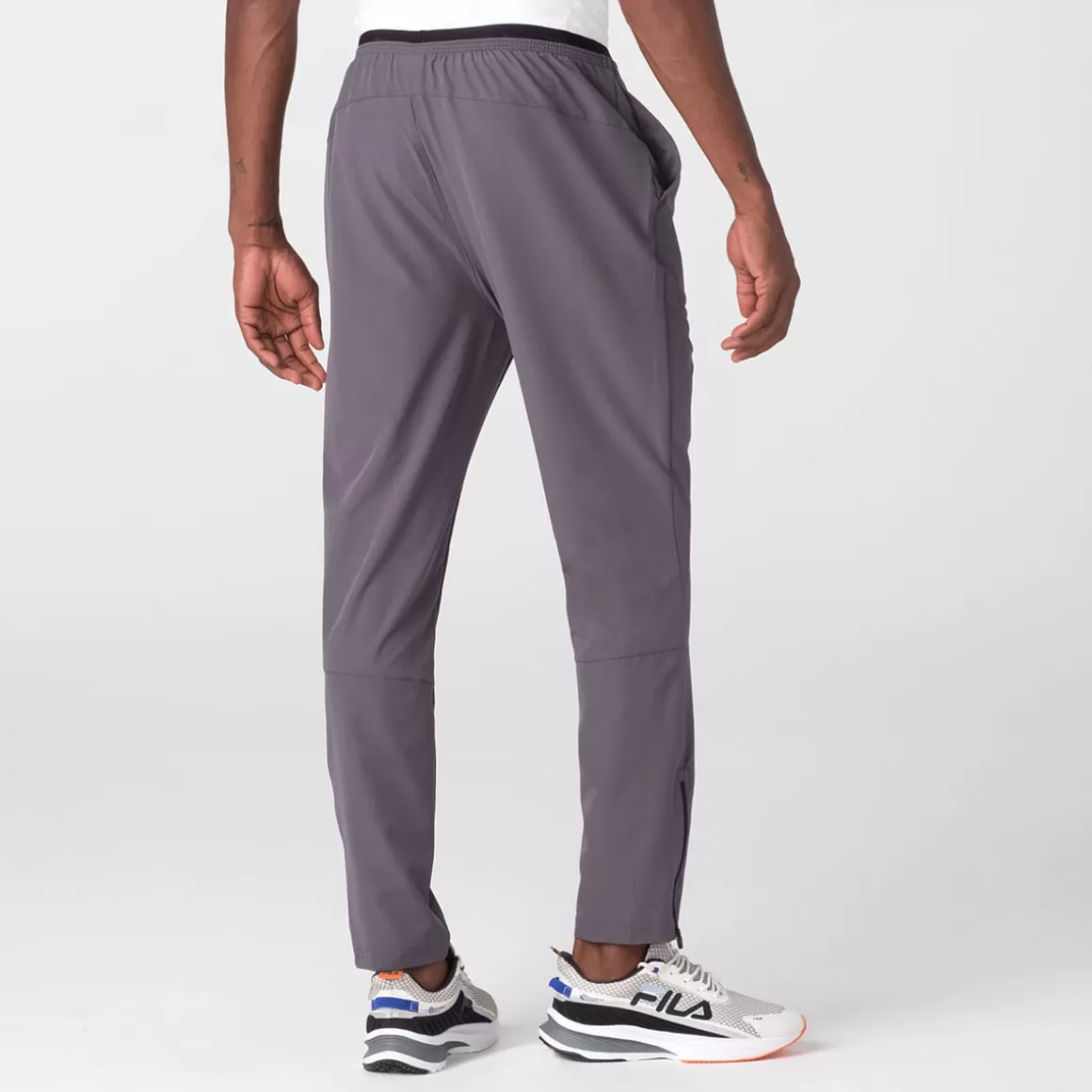 FILA Calça Esportiva Poliéster Masculina Slim Zip Cinza - * Academia e treino | Academia e treino