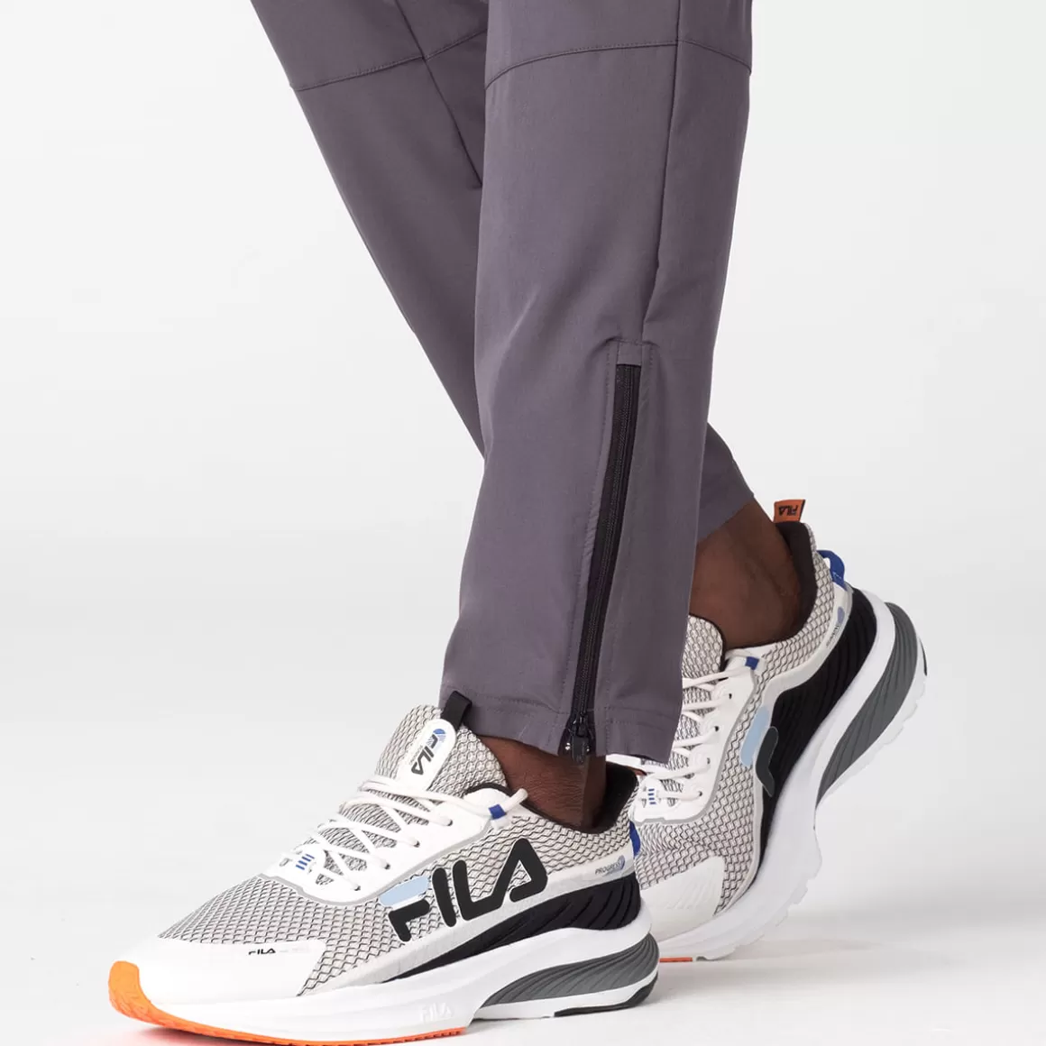 FILA Calça Esportiva Poliéster Masculina Slim Zip Cinza - * Academia e treino | Academia e treino