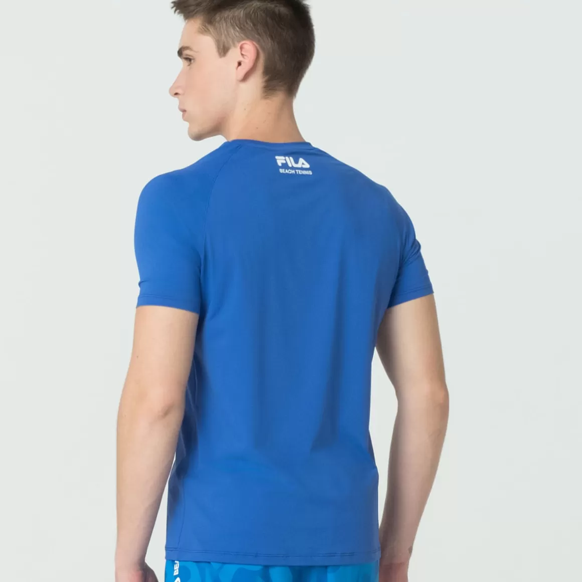 FILA Camiseta Beach Tennis Eco Masculina Azul - * Respirabilidade | Controle de temperatura