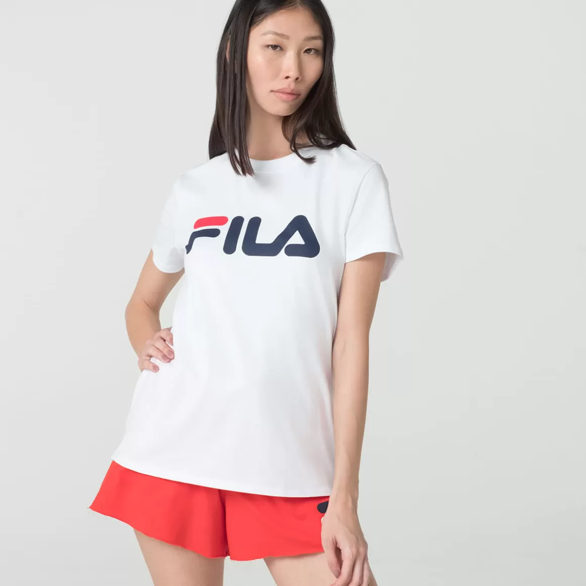 FILA Camiseta Casual Feminina Letter Premium II Branca - * Blusas, camisetas e regatas