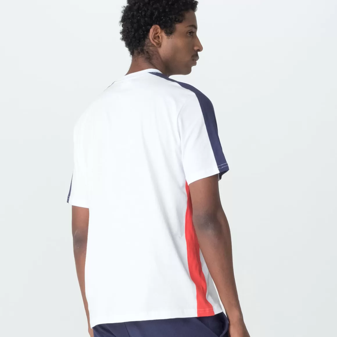 FILA Camiseta Casual Masculina Color Block Letter Branca - * Lifestyle | Camisetas e regatas