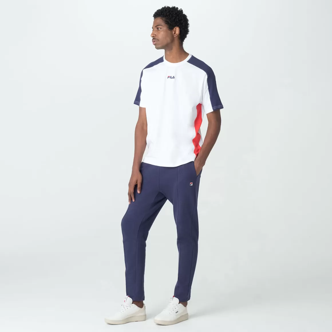 FILA Camiseta Casual Masculina Color Block Letter Branca - * Lifestyle | Camisetas e regatas