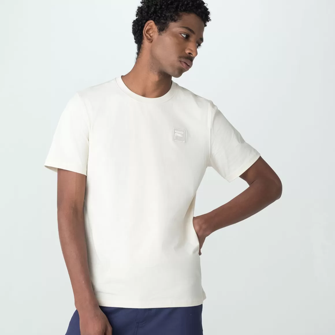 FILA Camiseta Casual Masculina F-Box Creme - * Heritage | Camisetas e regatas