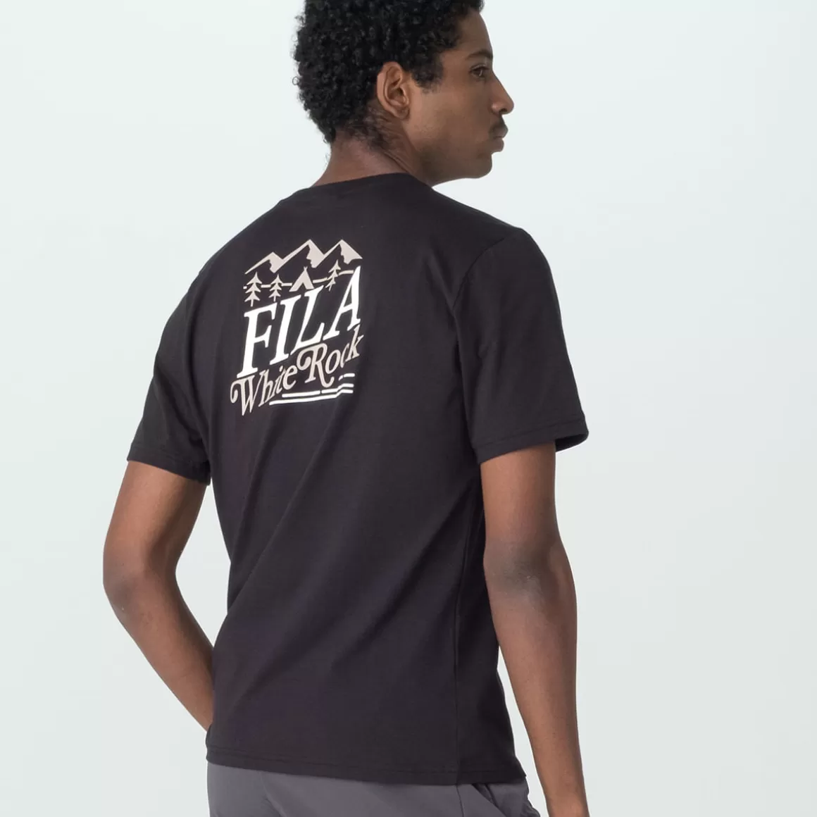 FILA Camiseta Casual Masculina Mike WR Preta - * Camisetas e regatas