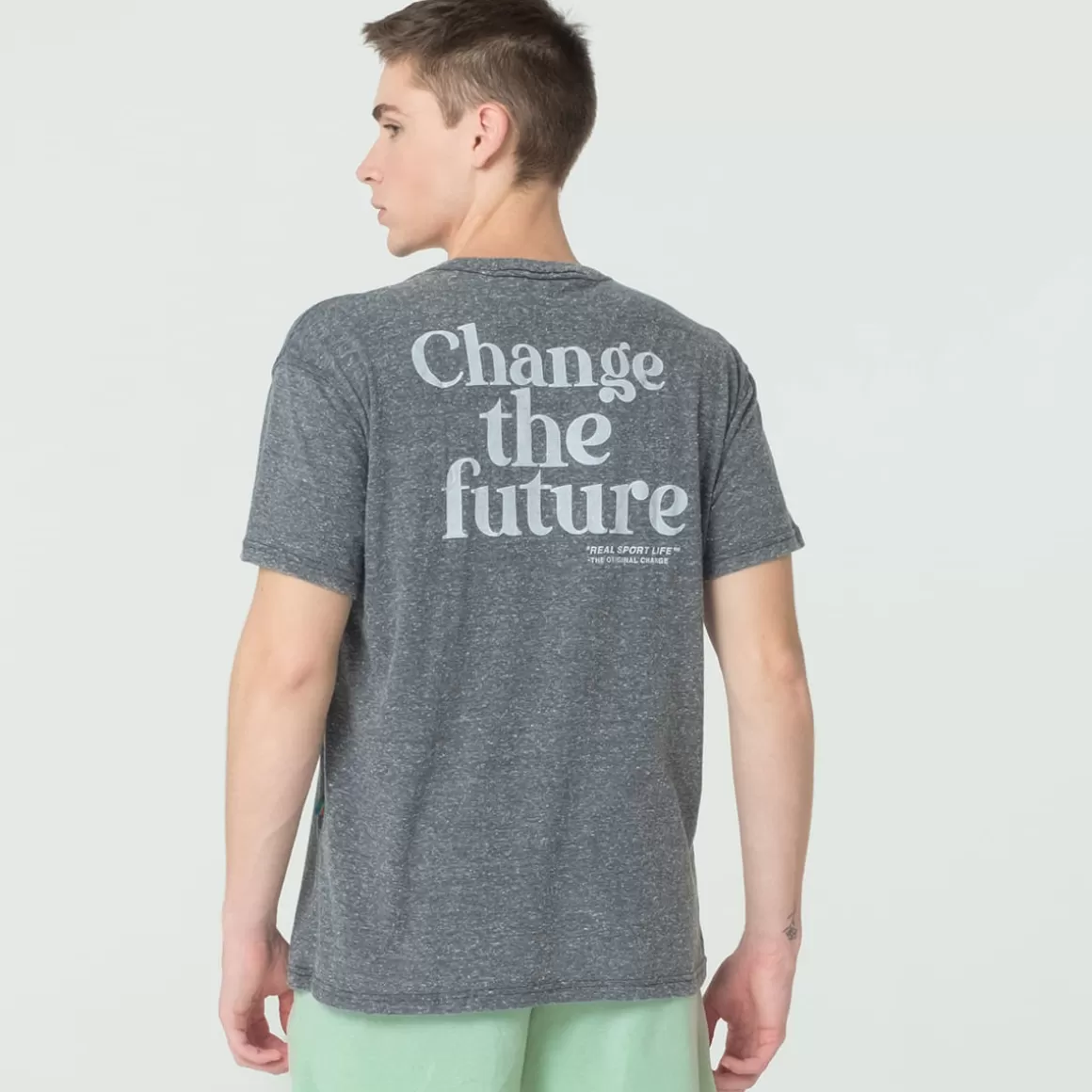 FILA Camiseta Casual Unisex Change the Future Earth Cinza - * Heritage | Camisetas e regatas