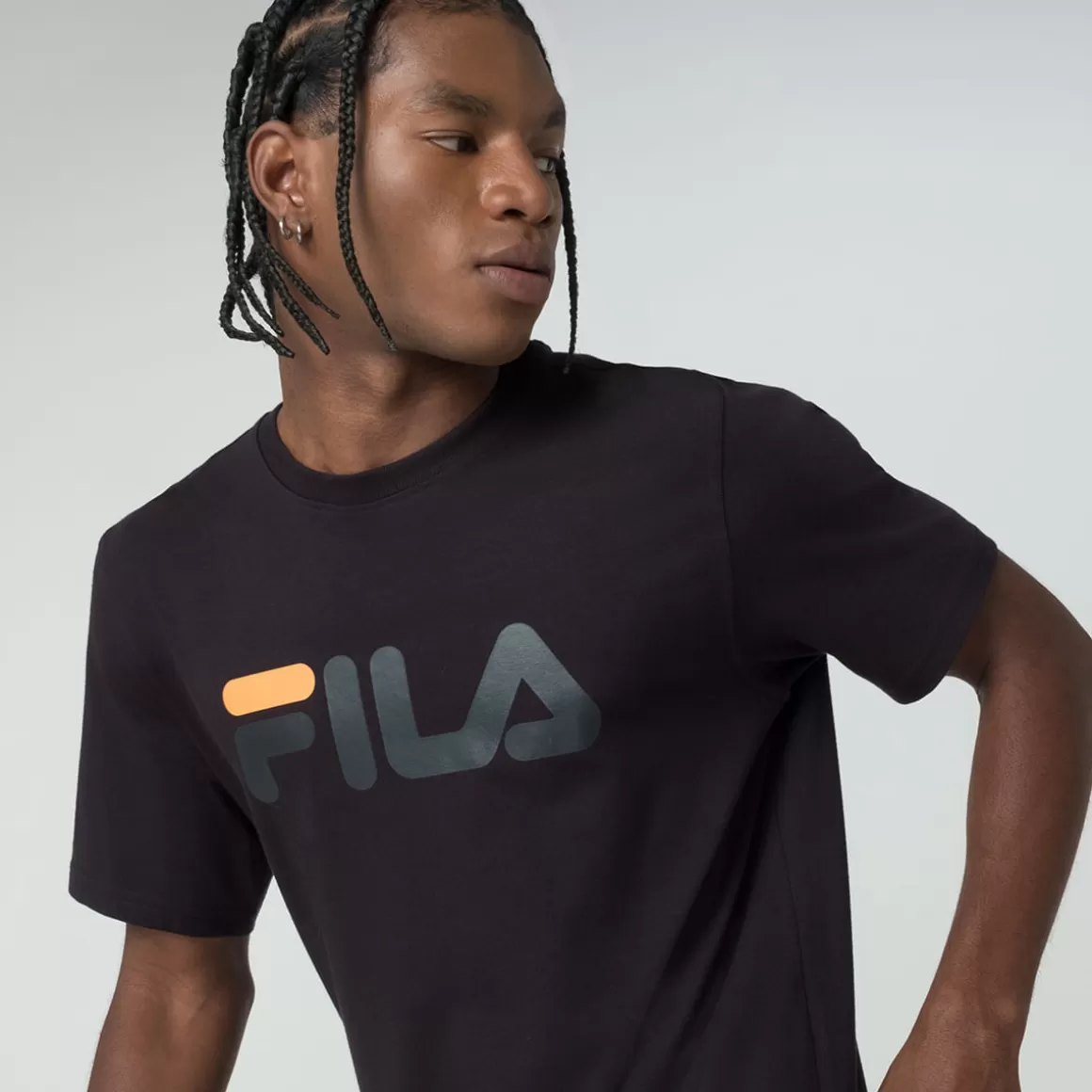 FILA Camiseta com Logo Masculina Letter Premium III Preta - * Lifestyle | Camisetas e regatas