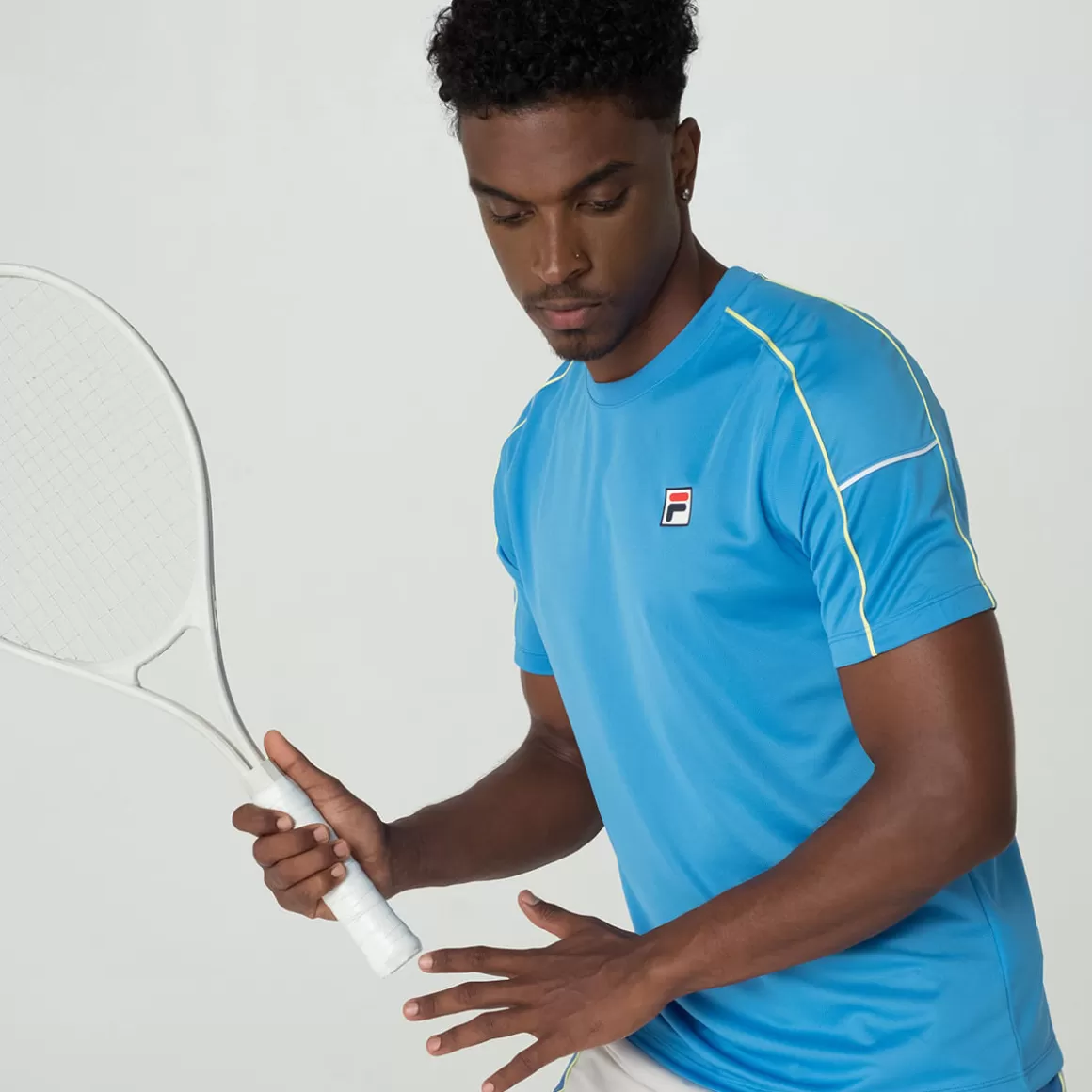 FILA Camiseta de Tenista Masculina Tennis Line Azul - * Respirabilidade | Tennis