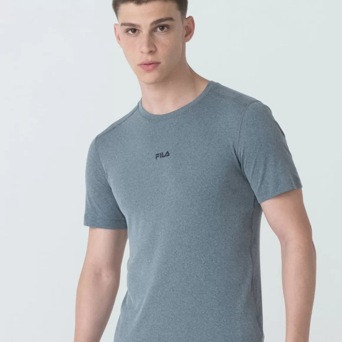 FILA Camiseta de Treino Masculina Eclipse Mesh Cinza - * Roupas com Proteção UV | Academia e treino