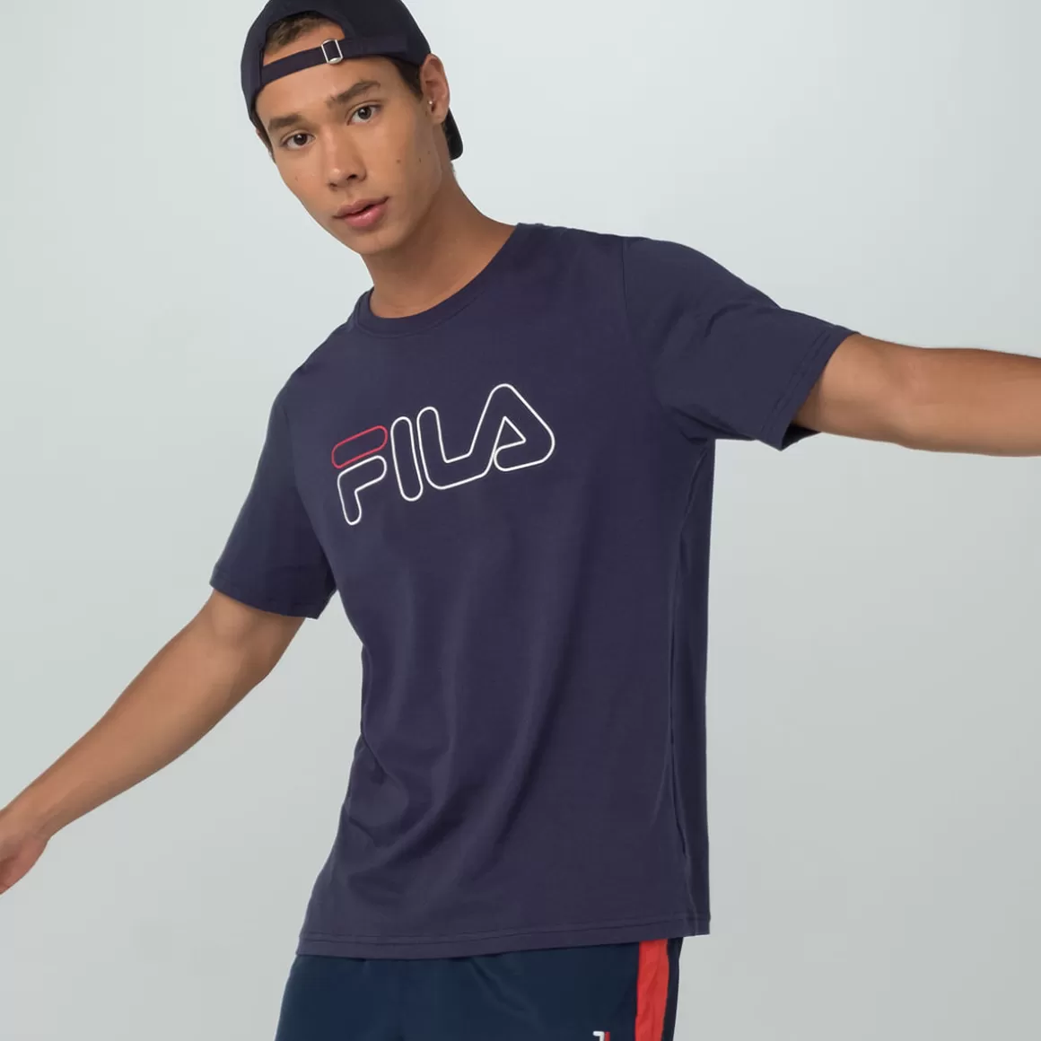 FILA Camiseta Letter Outline Masculina - * Camisetas e regatas