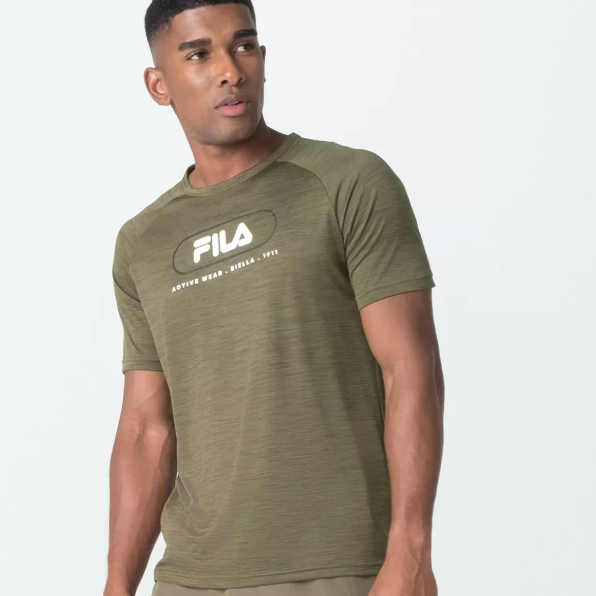 FILA Camiseta Sport Melange Masculina - * Academia e treino | Academia e treino