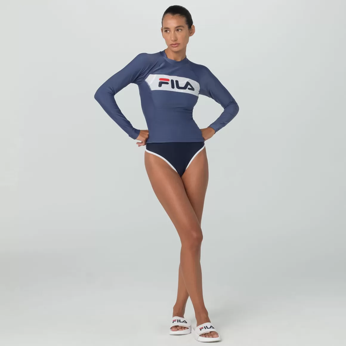 FILA Camiseta Manga Longa Essential Water Sports Feminina - * Resistente à cloro | Roupas com Proteção UV