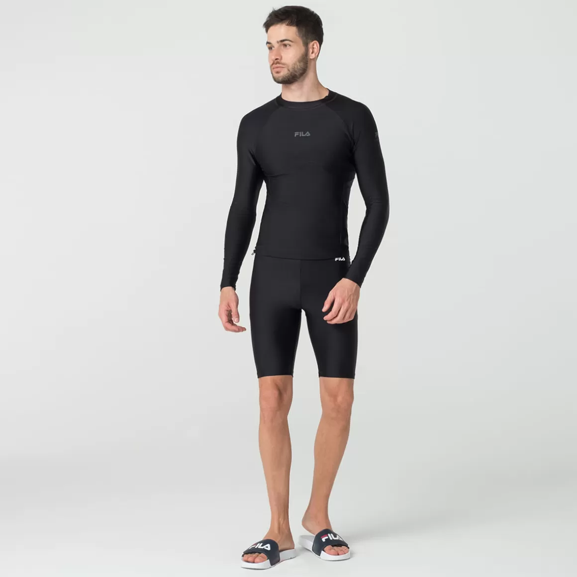 FILA Camiseta Manga Longa Water Sports II Masculina - * Resistente à cloro | Roupas com Proteção UV