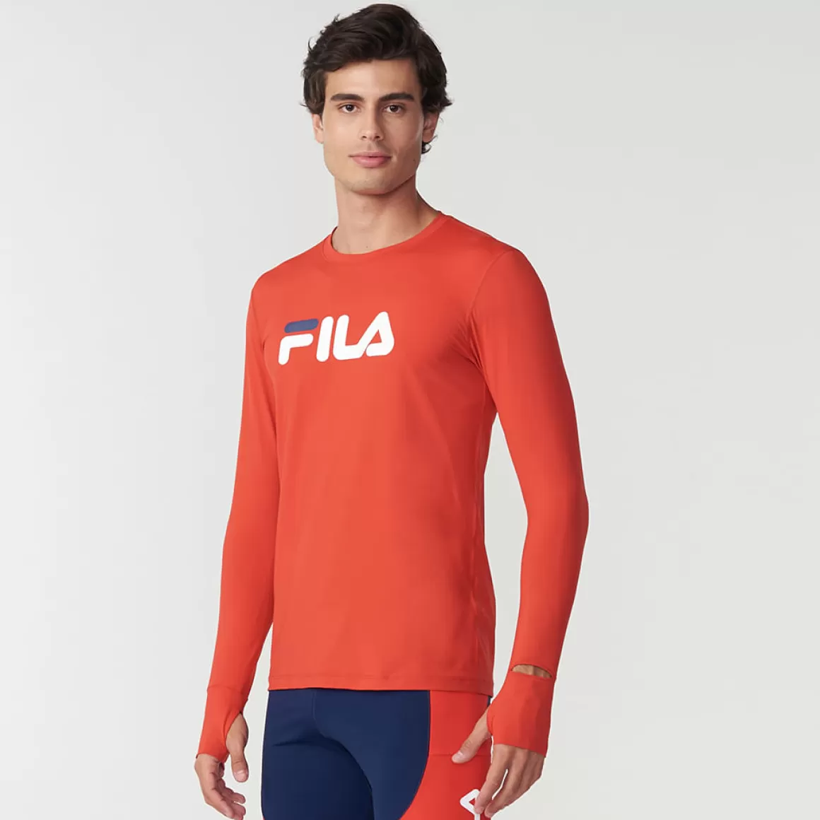 FILA Camiseta Manga Longa Pró Masculina - * Roupas com Proteção UV | Caminhada e corrida