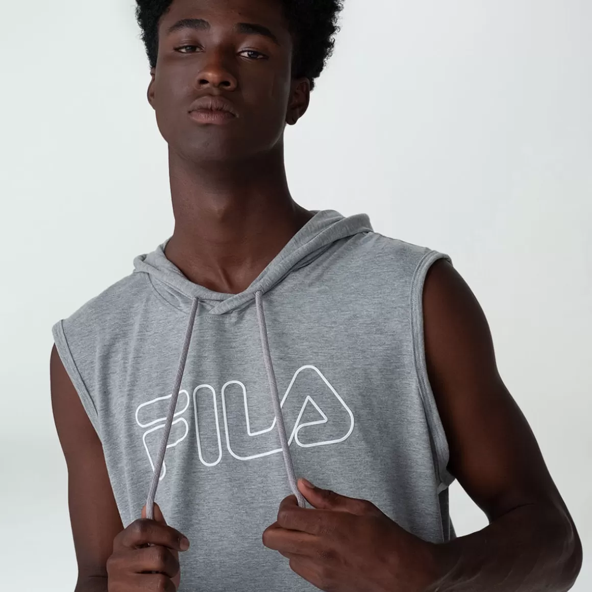 FILA Camiseta Sem Manga Letter Tape Com Capuz Masculina - * Lifestyle | Camisetas e regatas