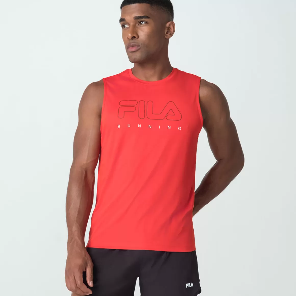 FILA Camiseta Sem Manga Run Print Masculina - * Respirabilidade | Roupas com Proteção UV