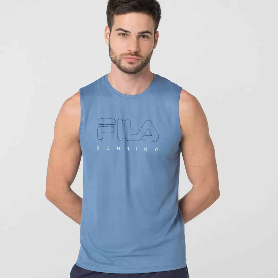 FILA Camiseta Sem Manga Run Print Masculina - * Respirabilidade | Roupas com Proteção UV