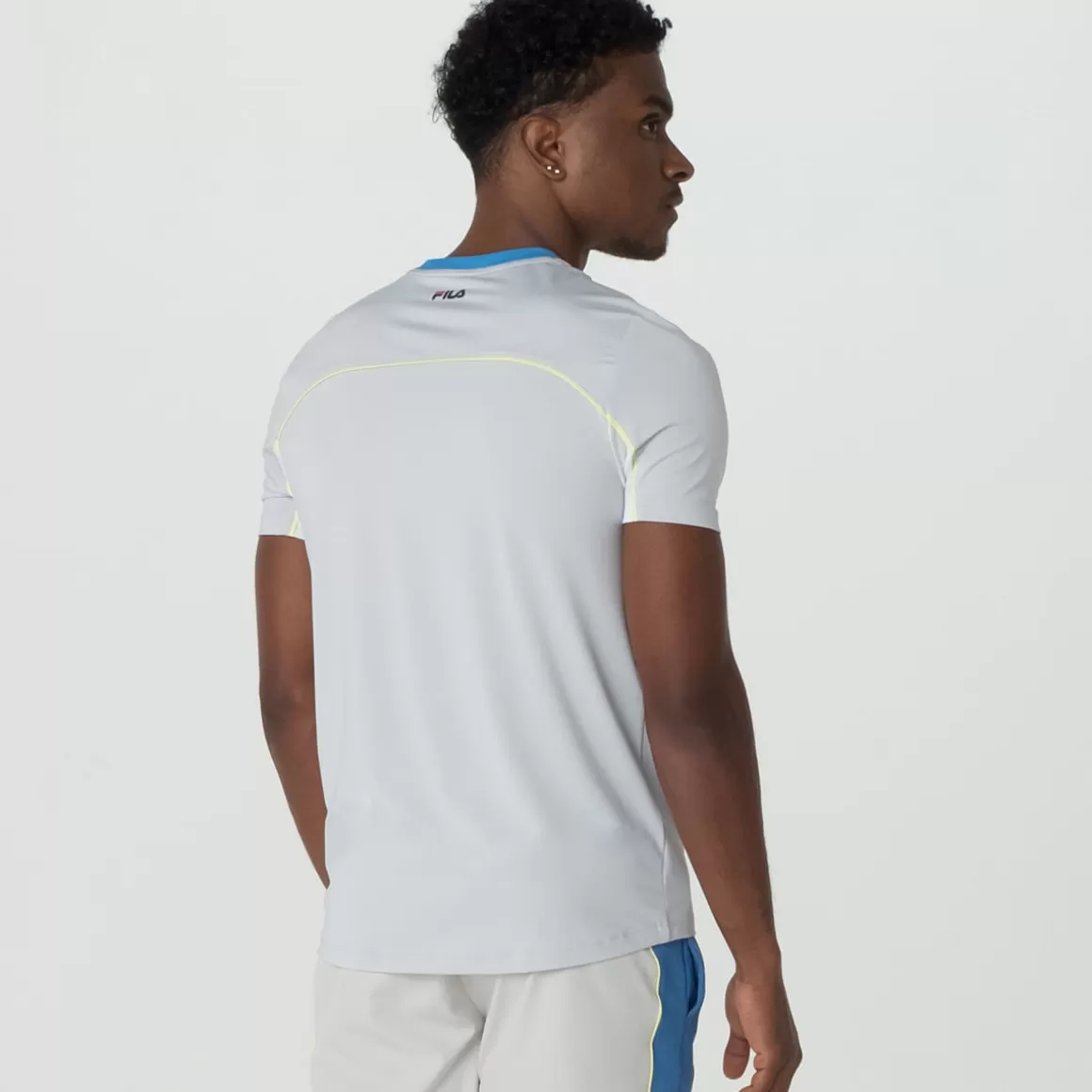 FILA Camiseta Tennis Masculina Backspin Short Sleeve Cinza - * Roupas com Proteção UV | Tennis