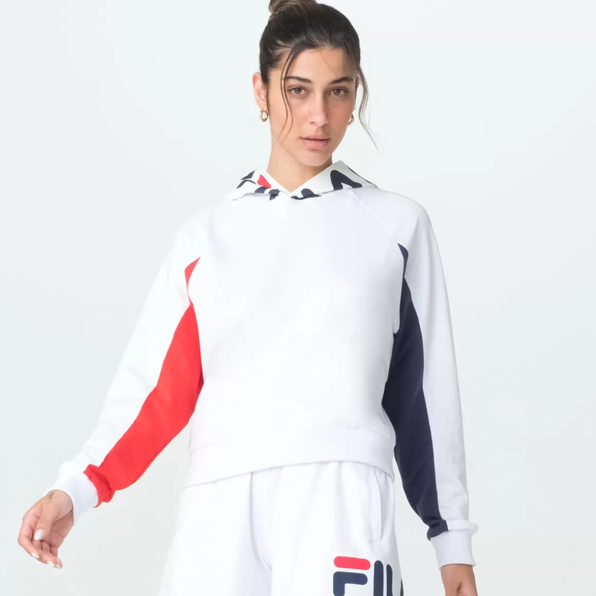 FILA Casaco Com Capuz Color Block Letter Feminino Branco - * Lifestyle | Moletons, casacos e jaquetas