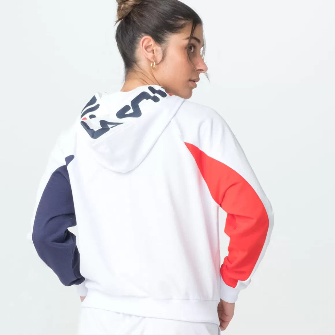 FILA Casaco Com Capuz Color Block Letter Feminino Branco - * Lifestyle | Moletons, casacos e jaquetas