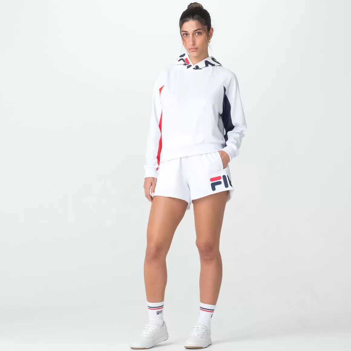 FILA Casaco Com Capuz Color Block Letter Feminino Branco - * Lifestyle | Moletons, casacos e jaquetas