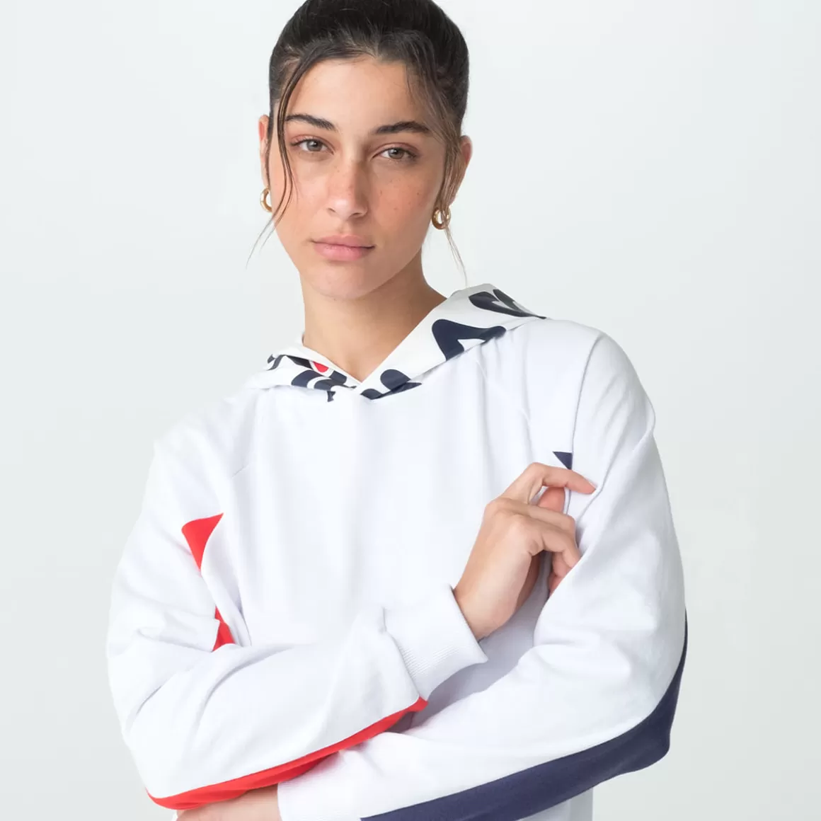 FILA Casaco Com Capuz Color Block Letter Feminino Branco - * Lifestyle | Moletons, casacos e jaquetas