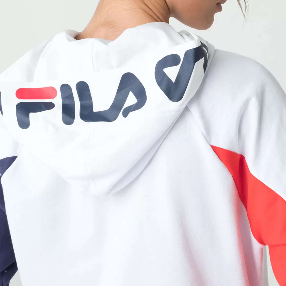 FILA Casaco Com Capuz Color Block Letter Feminino Branco - * Lifestyle | Moletons, casacos e jaquetas