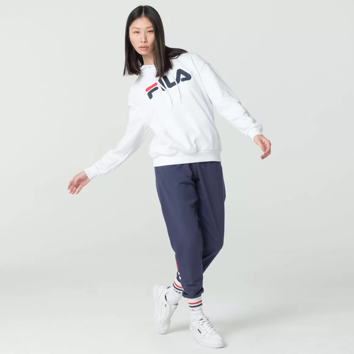 FILA Casaco com Capuz Feminino Comfort Letter II Branco - * Moletons, casacos e jaquetas