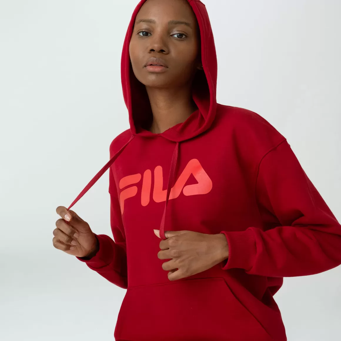 FILA Casaco Com Capuz Comfort Letter Feminino - * Moletons, casacos e jaquetas