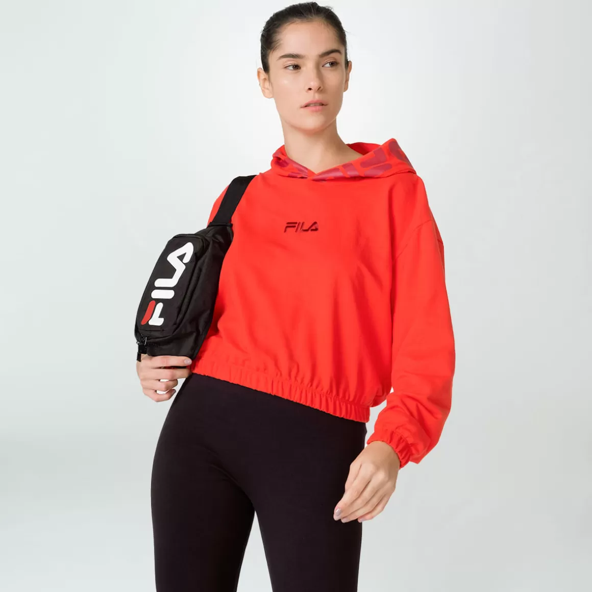 FILA Casaco Com Capuz Cropped Letter Feminino - * Lifestyle | Moletons, casacos e jaquetas