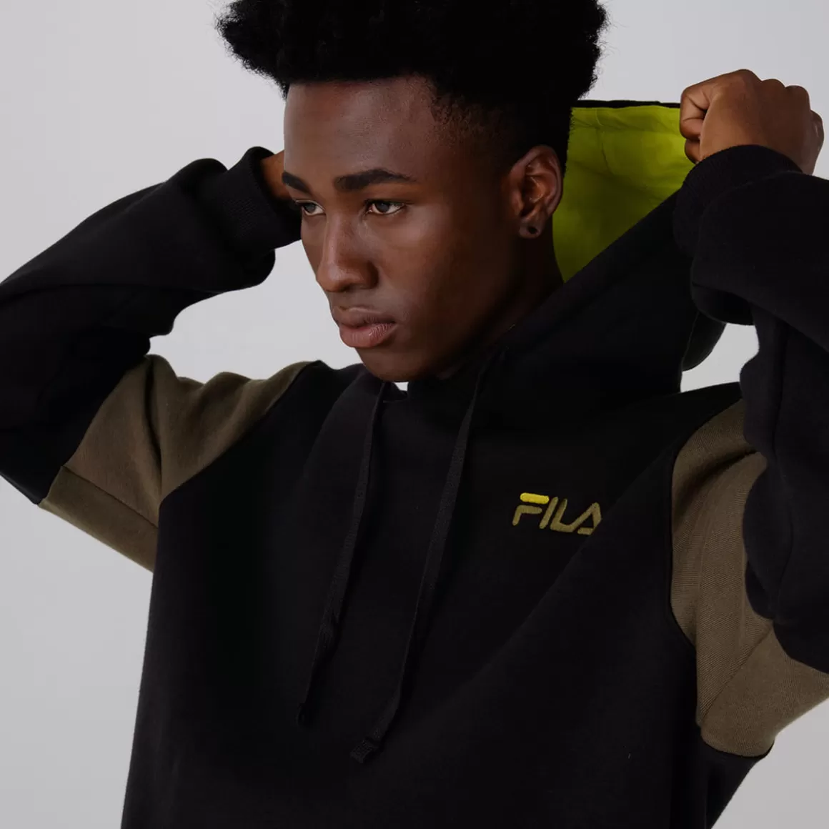 FILA Casaco com Capuz Masculino Colors Preto - * Moletons, jaquetas e casacos