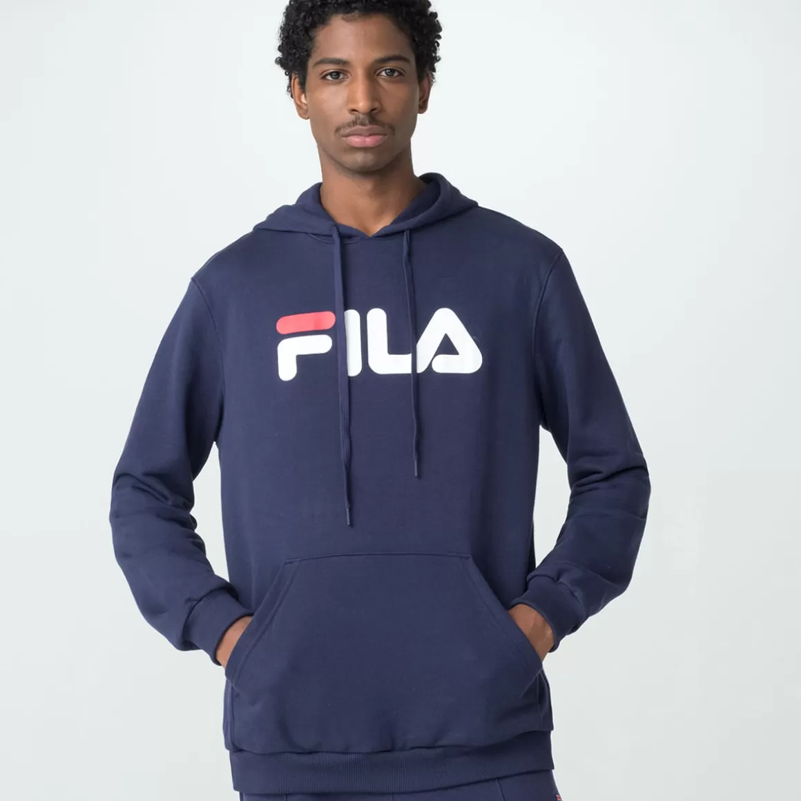 FILA Casaco com Capuz Masculino Comfort Letter II Marinho - * Moletons, jaquetas e casacos
