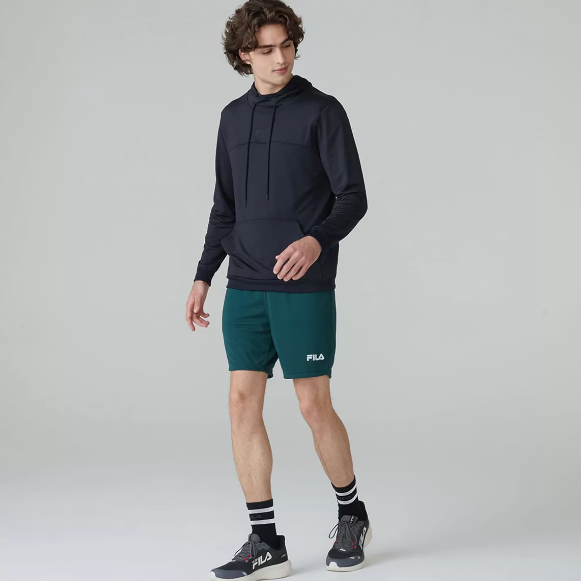 FILA Casaco com Capuz Masculino Sports Color Preto - * Academia e treino | Academia e treino
