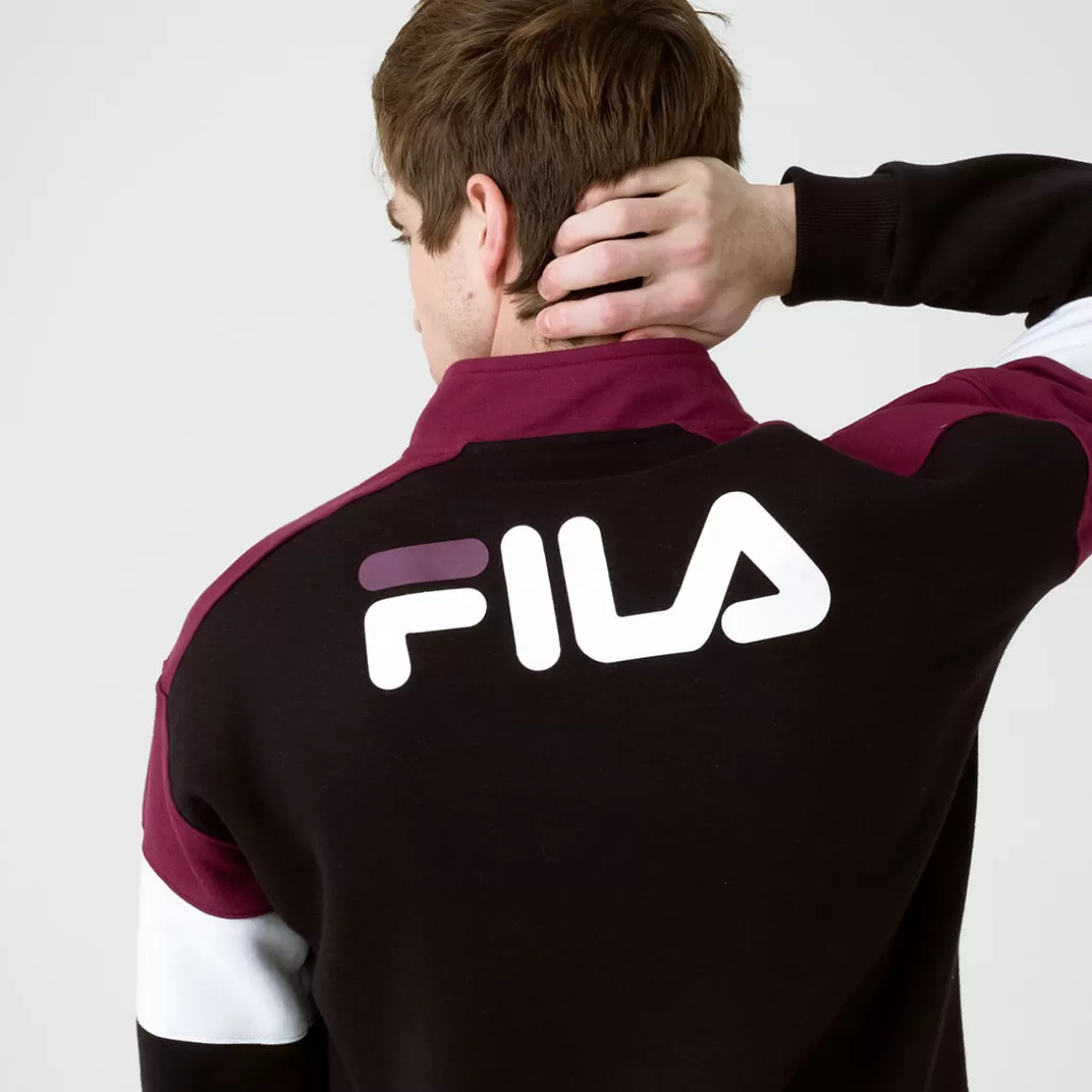 FILA Casaco Block Letter 1/2 Ziper Masculino - * Moletons, jaquetas e casacos