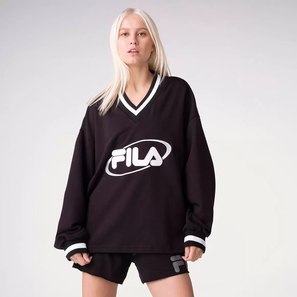 FILA Casaco Heritage Oversized V-Neck Pullover Feminino - * Heritage | Moletons, casacos e jaquetas