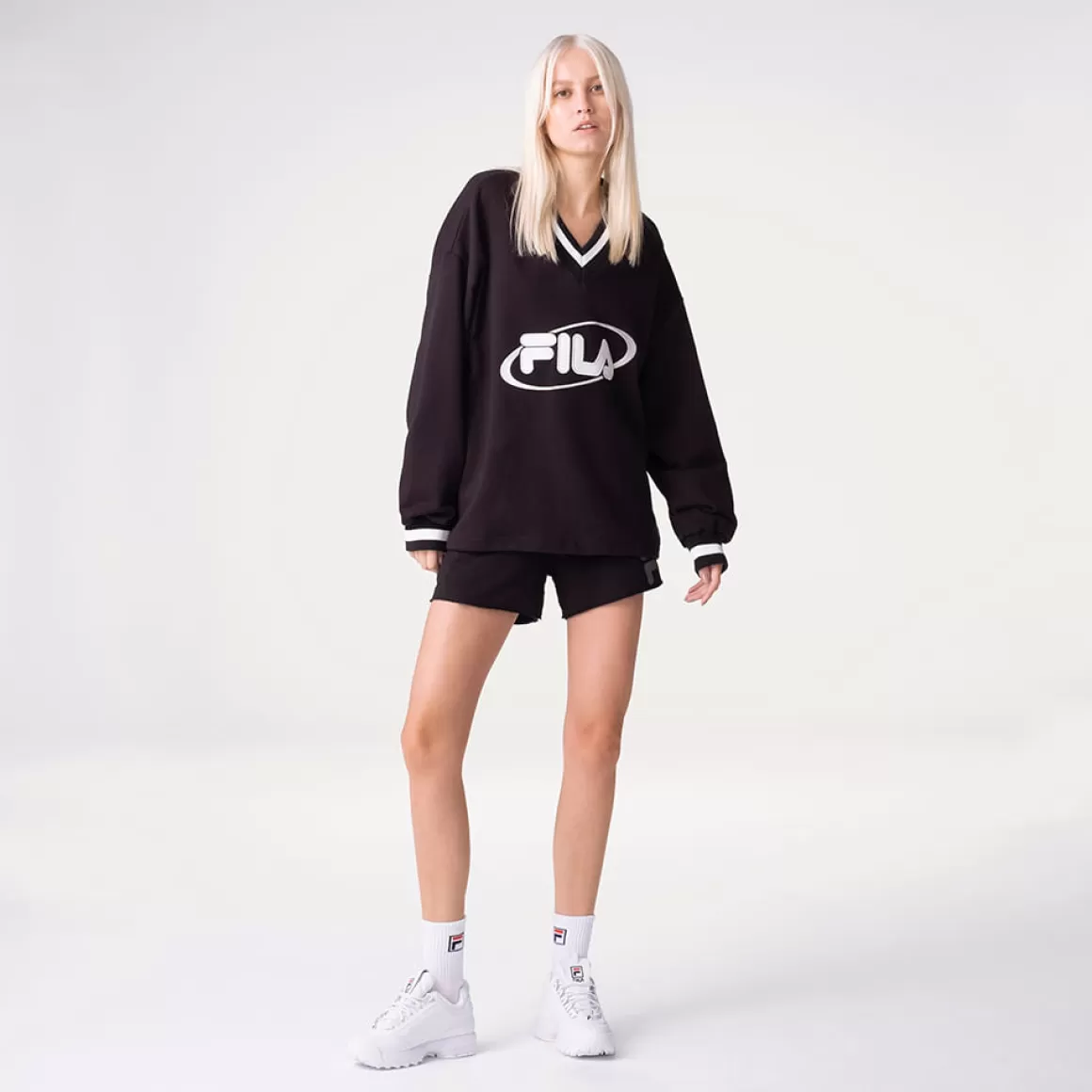 FILA Casaco Heritage Oversized V-Neck Pullover Feminino - * Heritage | Moletons, casacos e jaquetas