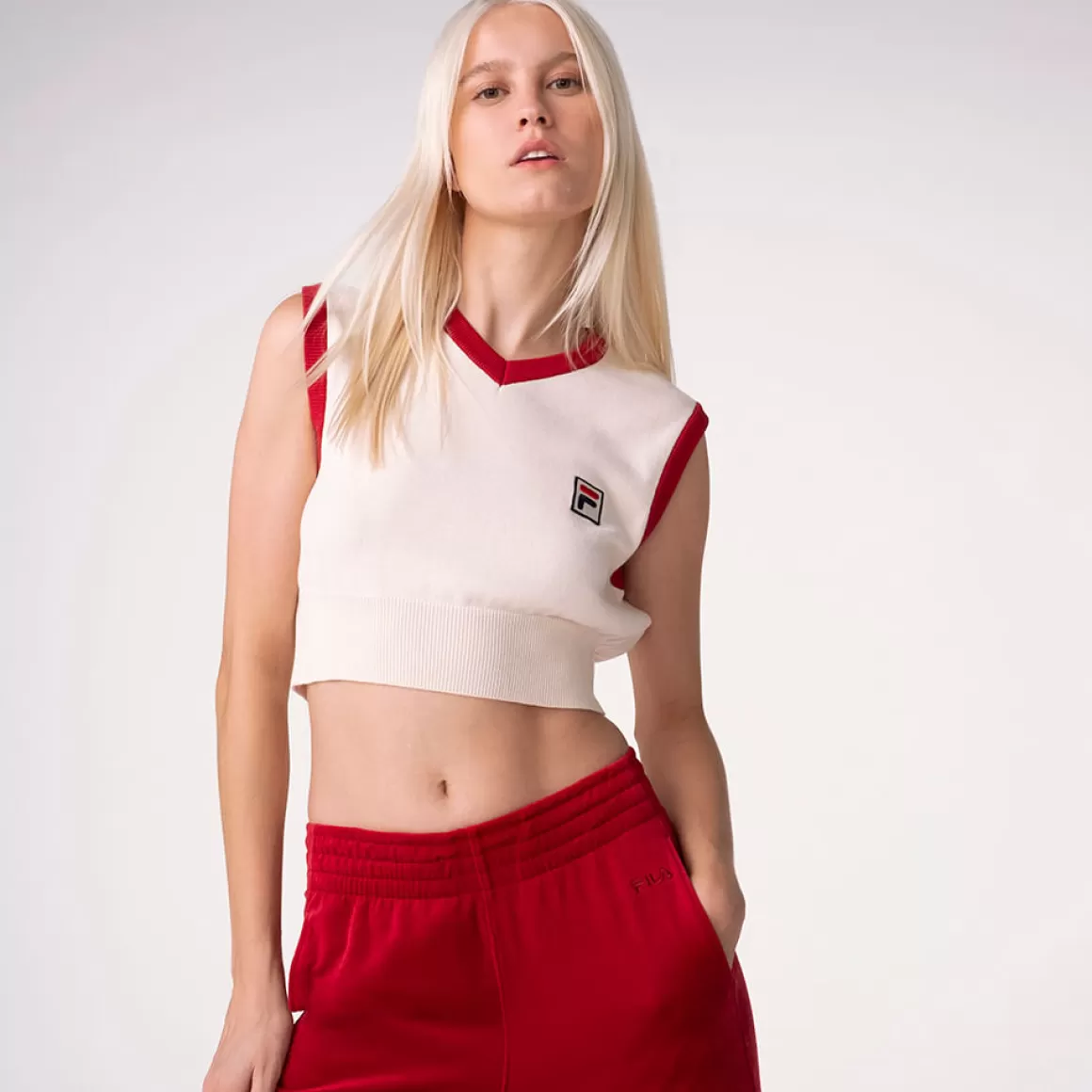FILA Colete Heritage Crop Sweater Vest Feminino - * Heritage | Blusas, camisetas e regatas