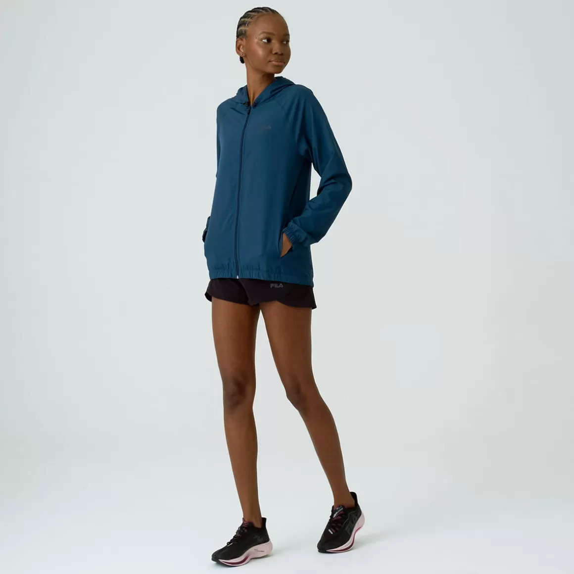 FILA Corta Vento Esportiva Feminina Basic Run Azul Marinho - * Caminhada e corrida | Caminhada e corrida